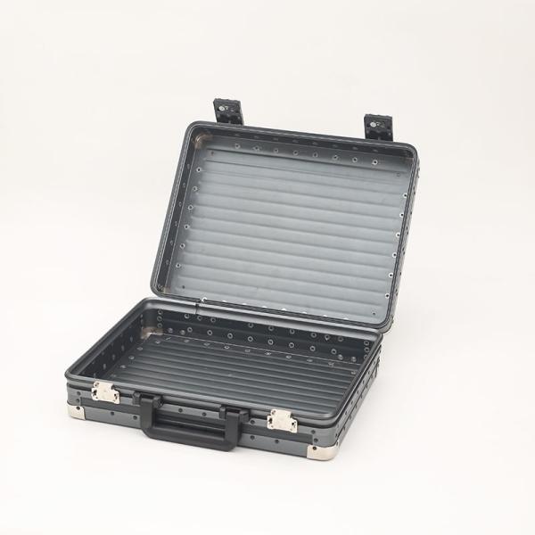 Aluminum Molded Suitcase For Men Metal Gray Carrying Box