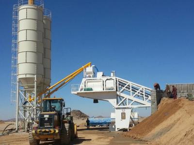 YHZS75 Mobile Concrete Mixing Plant , Mobile Batching Plant 75m3/H Productivity