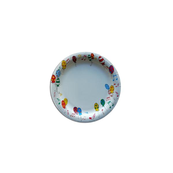 6 Inch Diameter Disposable Paper Plates Printed By Flexo Water Based Ink