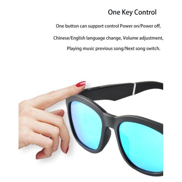 Outdoor Wearable Wireless Bluetooth Sunglasses DSP Passive Noise Reduction