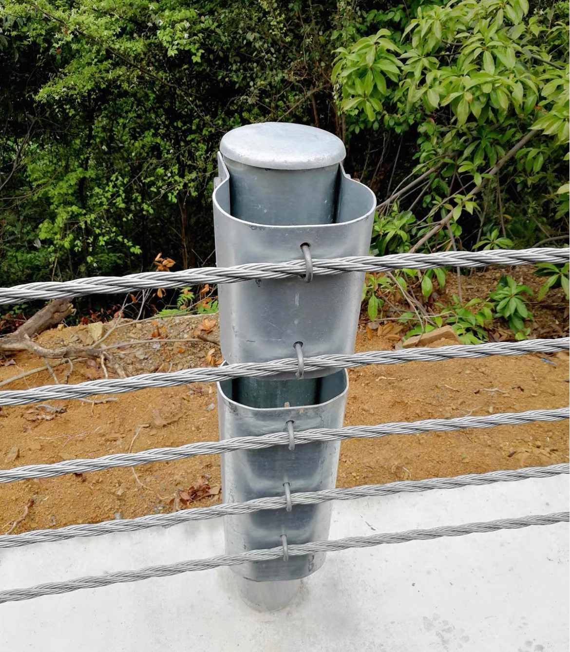 HDG Bridge Guardrail 3 4 5 6 Ropes Cable Barrier Set With Anchor Post