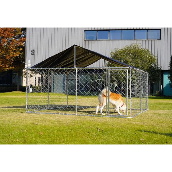 Outdoor Heavy Kennel High Strength Stainless Steel Black Large Dog Cage 10' X 5' Heavy Duty Welded Mesh Modular Outdoor Dog Kennel Heat Treated 3D Modelling Service Included Fencing Trellis Gates