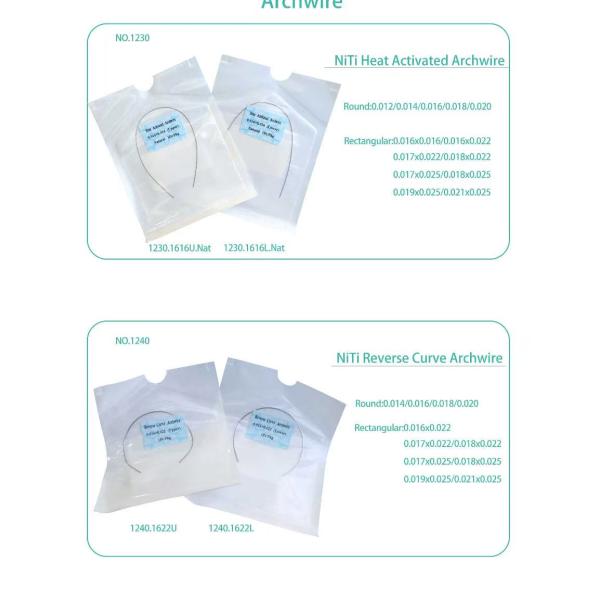 Proveedor de materiales dentales con alambre de arco activado térmicamente por Niti Ortodoncia