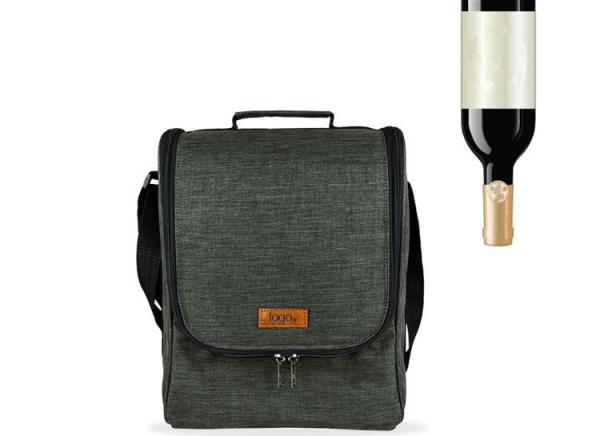 Factory supply Ice insulated nylon wine bottle cooler bag for three wines