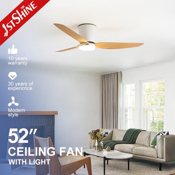 Customizable Lighting 52-inch Flush Mount Ceiling Fan with Remote and 3 Color LED Light