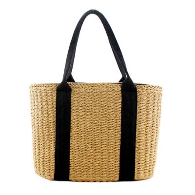 A forma natural nova do estilo do Rattan entrançou o saco de Tote Handbag Shoulder Beach Straw do papel do artigo para mulheres