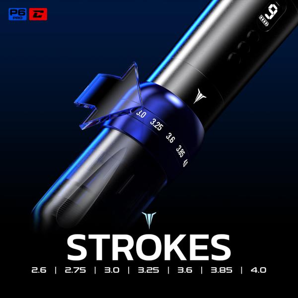 P6 Pro CNC Tattoo Machine Wireless Rotary Tattoo Pen Stroke Adjustable 2 Batteries