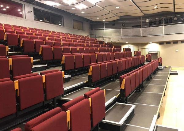 Art Venues Telescopic Tribunes Gym Bleacher Solid Structure With Upholstered Chair