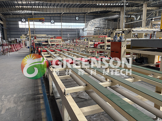 1300mm Effective Laminating Width Gypsum Ceiling Tile Production Line with 2-15m/min Adjustable Speed and PLC System Electric Control