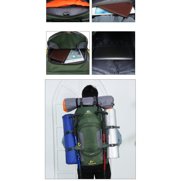 60L Lightweight Waterproof Hiking Backpack 70cm Rainproof Backpacks