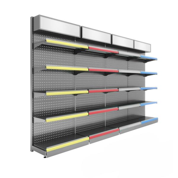 Metal Supermarket Shelf Gondola Display 30-100kg Capacity