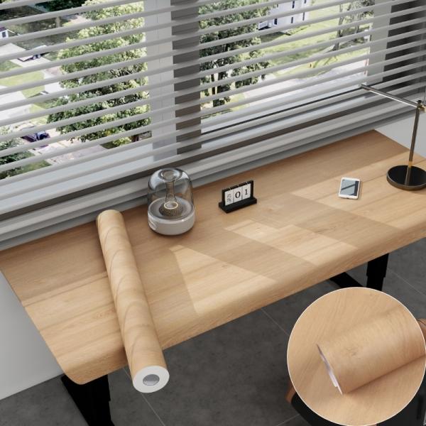 Modern Wood Grain PVC Wallpaper Self-Adhesive Moisture-Proof