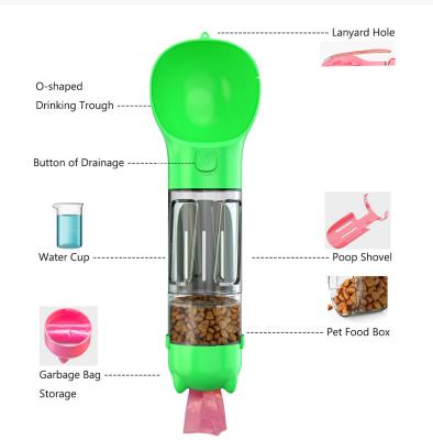 distribuidor bebendo do animal de estimação plástico portátil do curso da garrafa de água do cachorrinho 300ml/500ml