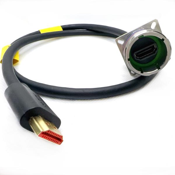 YW3 20E06S-K Stainless Steel Passivated HDMI Connector for Professional Applications.D38999 Series with HDMI.High Definition Multimedia Interface