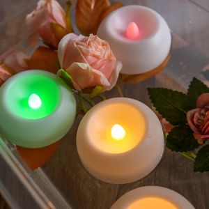 Glossy Floating Water Candle Warm White Flickering Tealight Candles 200 Hours 24