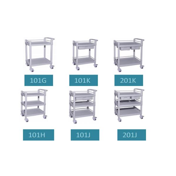 Plastic-Steel Medical Trolley Hospital Cart Abs Body Emergency Nursing Trolley (101K)