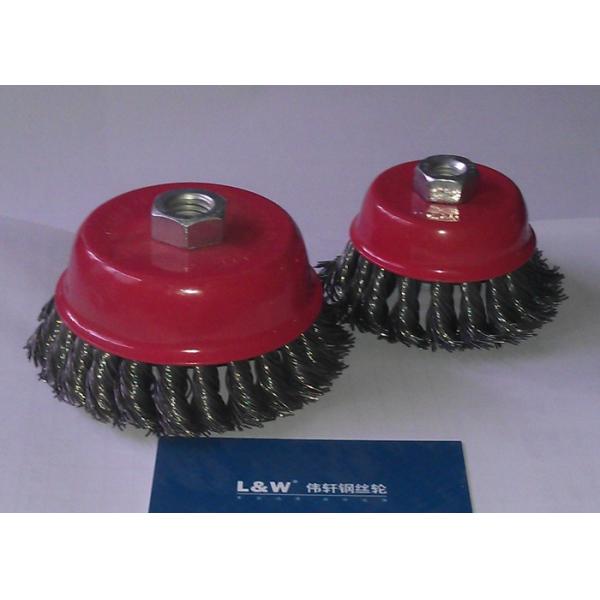 Perfect Rust Removal Knotted Wire Cup Brush / Twist Knot Wire Brush 75mm OD