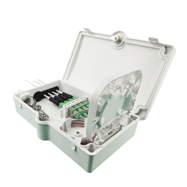 FTTH IP65 Outdoor 4 Cores Fiber Optic Termination Box with SC Connector Wall Mount Gray