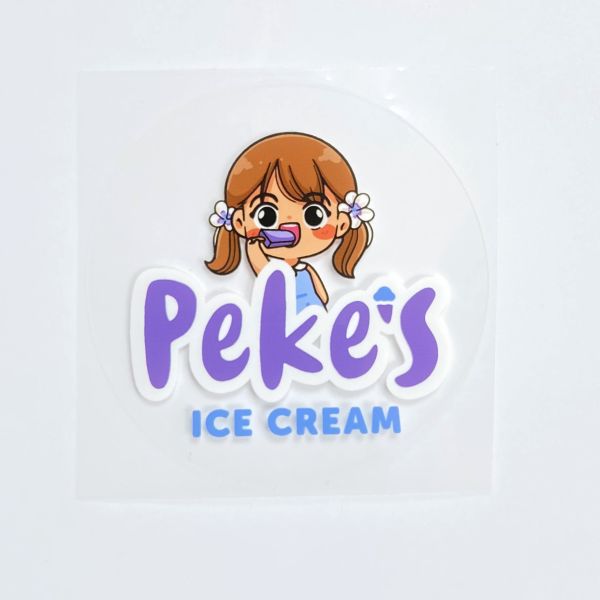 Customized Ice-cream Brand Label Clear Printing Waterproof Transparent Logo for Bottle