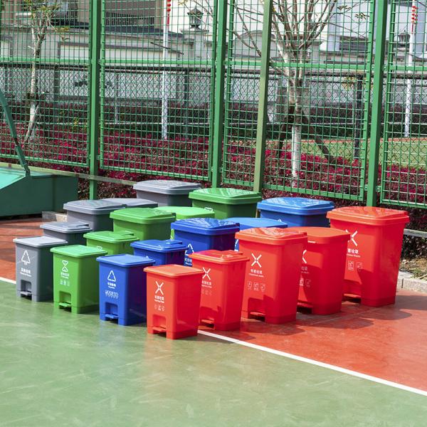 Classified-bin Thickened Large Commercial Indoor Kitchen Foot Pedals Leather Bins Kitchen Waste Plastic Foot Trash Can