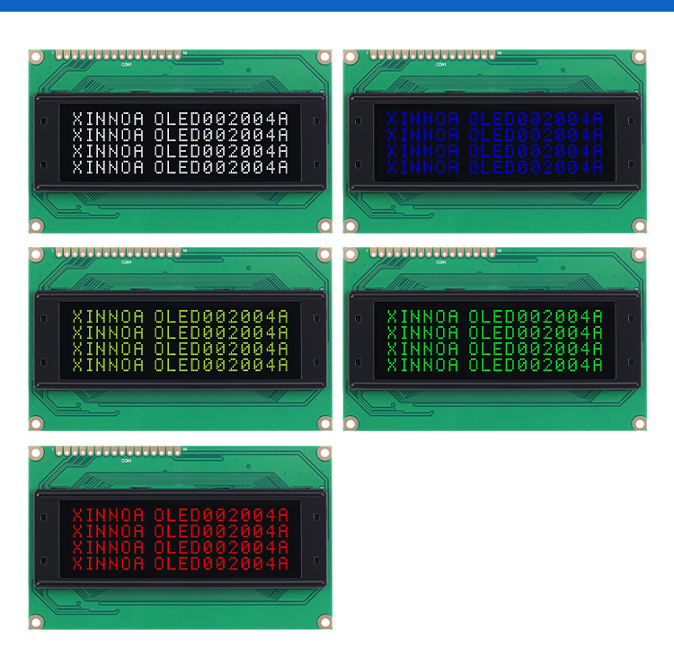 OLED002004A Black Film,Character LCD Module, WS0010-TX Controller, Parallel Port Interface, 77x25.2mm View Size, Working Temperature -40+80 Display