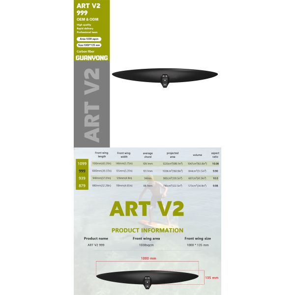 1038sqcm Hydrofoil Front Wing HM Carbon Kitesurfing Foil Board Wing