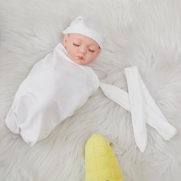 Full set Sublimation Baby Swaddling Blanket Infant Wrap With Cap For Customized Photo Printing