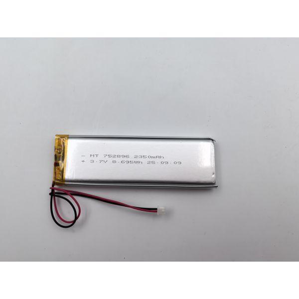 High-Capacity 2350mAh Li-Polymer Battery - Ultra Slim 7.5mm Thin, 3.7V Rechargeable Cell for Portable Smart Devices