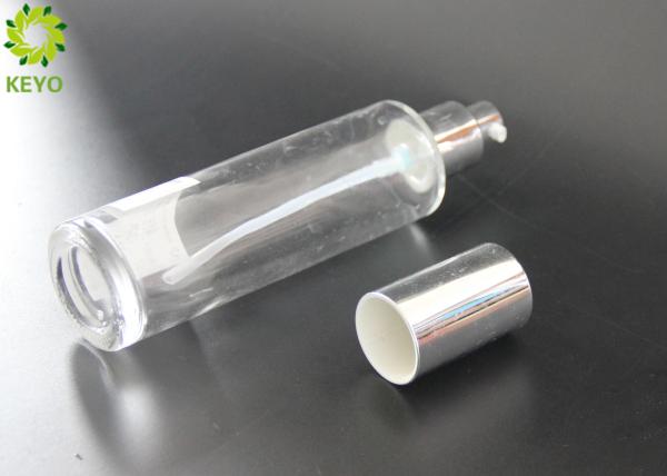 Clear Moisturizer Glass bottle , 100ml Skin Care Lotion Pump Bottle
