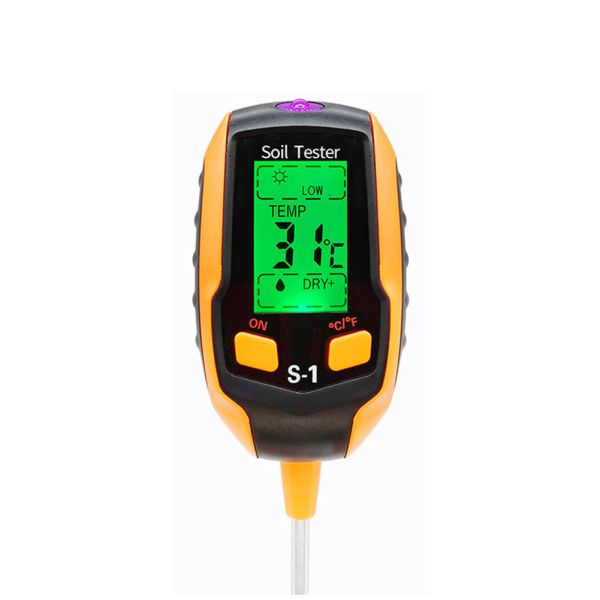 6-in-1 Digital Soil Tester Moisture/PH/Sunlight/Temperature Monitor With Backlight LCD For Plant Garden Farm