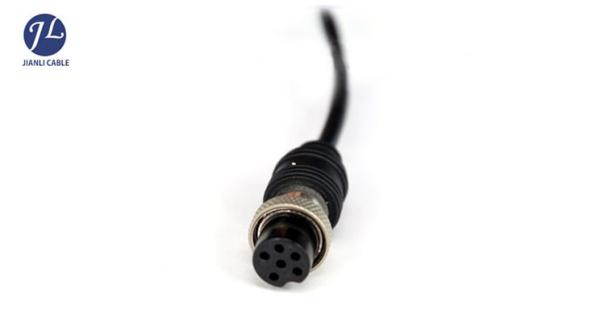 Signal Transmission 6 Pin Gx16 Aviation Cable For Automotive Rear View Camera System
