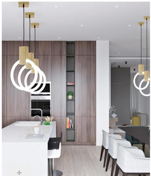 Os anéis acrílicos do metal conduziram corrosão 20cm/30cm/40cm da luz do pendente a anti