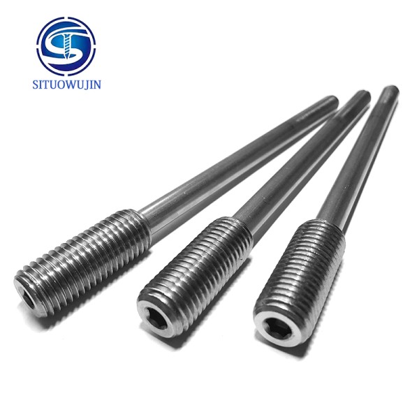 Custom 304 Stainless Steel M16 Adjusting Screw Rod CNC Machined Threaded Fastener for Heavy-Duty Applications
