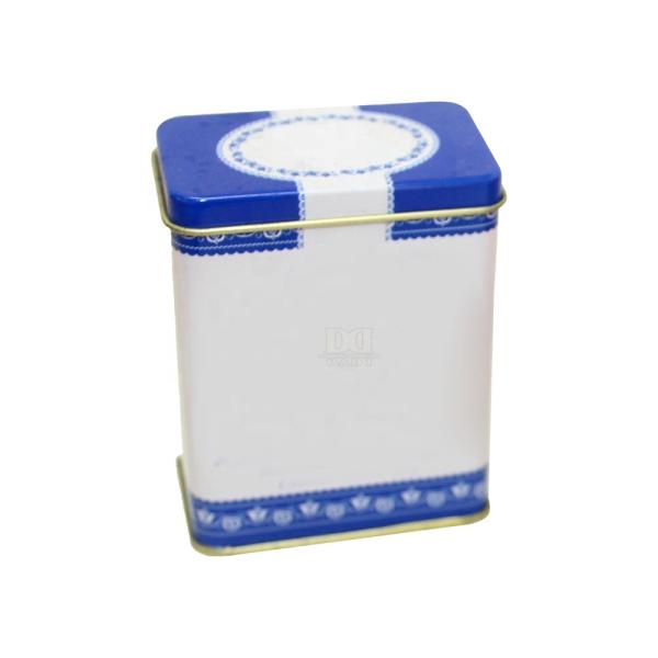 DADI 64x39x82mm Embossed Tea Tin Box Tinplate Metal Packaging Tins For Bakery Shops