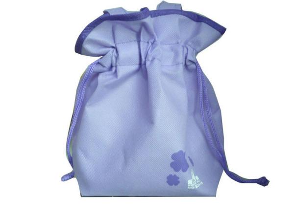 Red / Black / Purple 75g Non Woven Drawstring Bag, Recycled Fabric Carry Bag