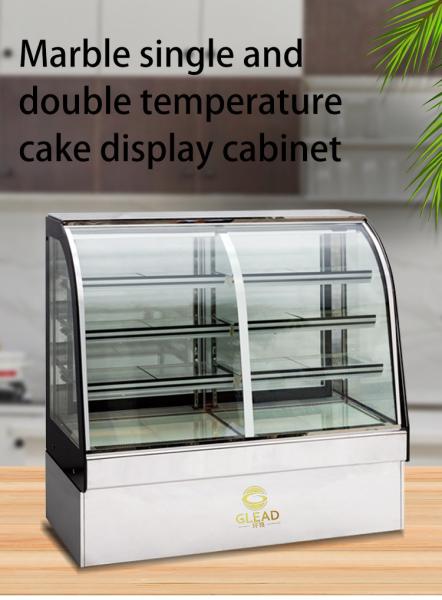 Eficiência Unidade de refrigeração industrial refrigerada a ar 415L Vitrine de bolo 2~8°C Faixa de temperatura