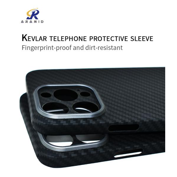 Unique Camera Metal Ring Full Protection Design Kevlar Aramid Fiber Phone Case