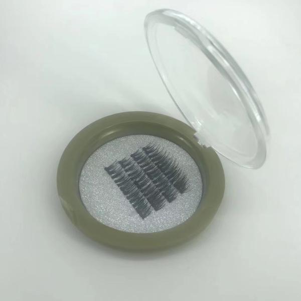 Reusable Magnetic Fake Eyelashes 3d Synthetic Lashes Clear Band 1 Pair 4 Pcs