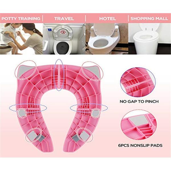 Travel Foldable Baby Toilet Seat Lovely Plastic , Lightweight Baby Potty Toilet Seat