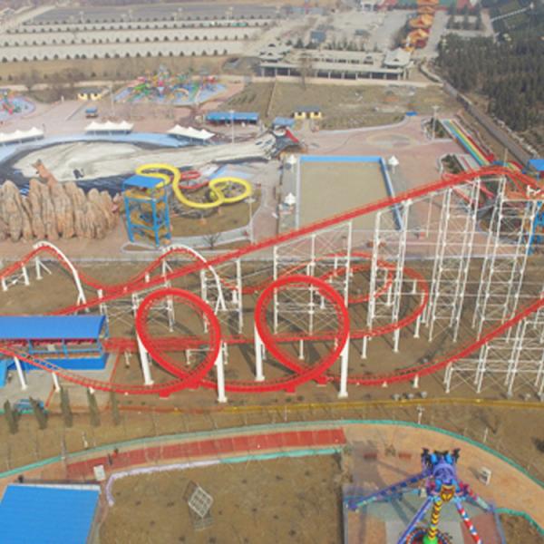 Thrilling Amusement Park Roller Coaster , Five Rings Funny Roller Coaster