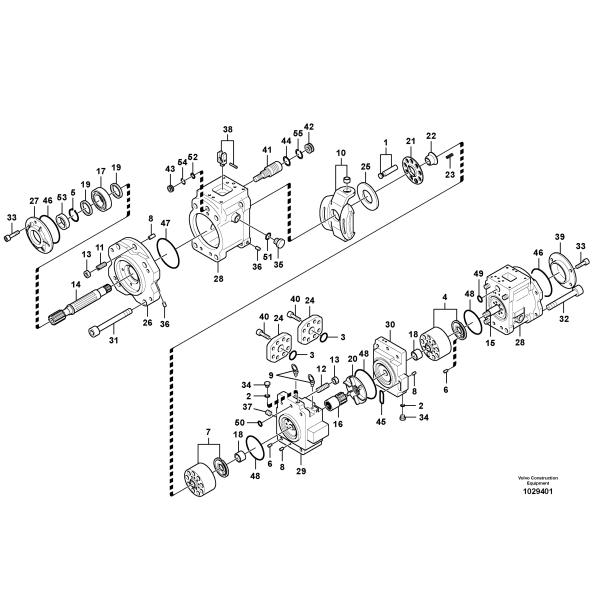 VOE 14595548 EC460 Vol-vo Hydraulic Pump assembly K5V200DTH-9N0B