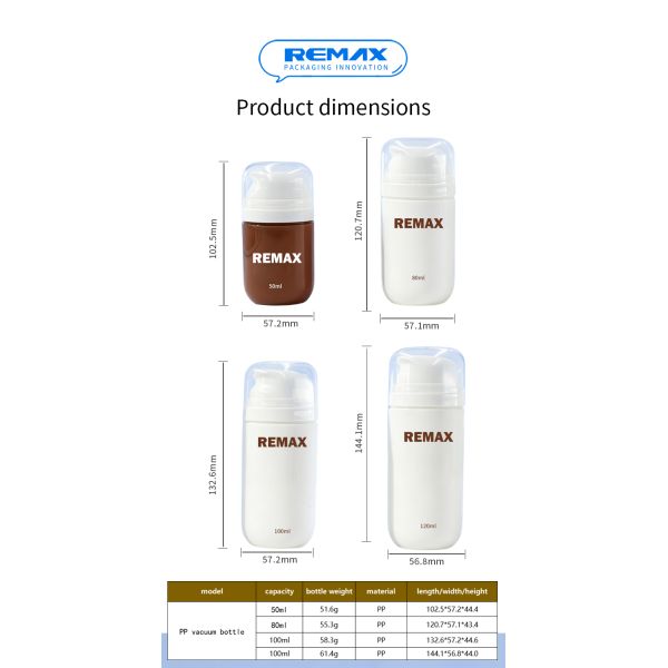 Multi Size Vacuum Airless Bottle Cosmetic Lotion Container