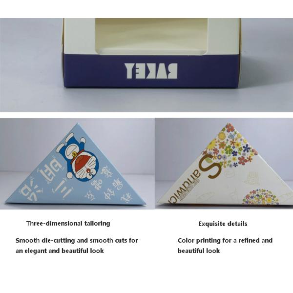 Customizable disposable bakery packaging for desserts, cakes, and sandwiches, featuring a transparent window and biodegradable materials