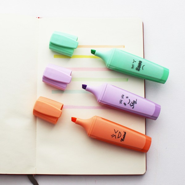 hot sale wholesale candy color 6pcs highlighter pen