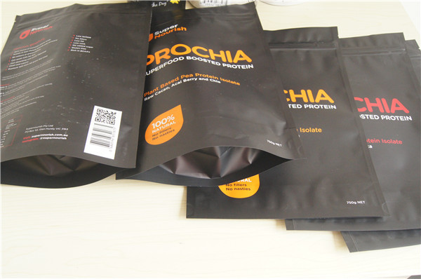 A impressão personalizada levanta-se o saco de empacotamento do malote da folha para o pó da proteína