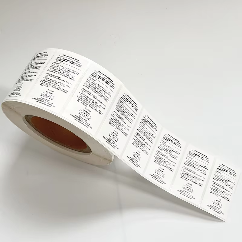 China Factory Custom White Vinyl Label Waterproof Makeup Remover Cosmetic Skincare Perfume Label Sticker Roll