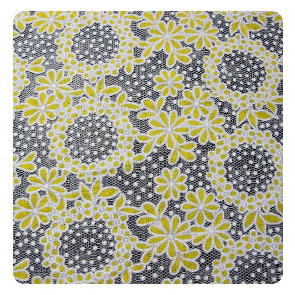 Cotton Circle Colored Polyester Burnout Allover Flower Lace Fabric For Kid Clothes