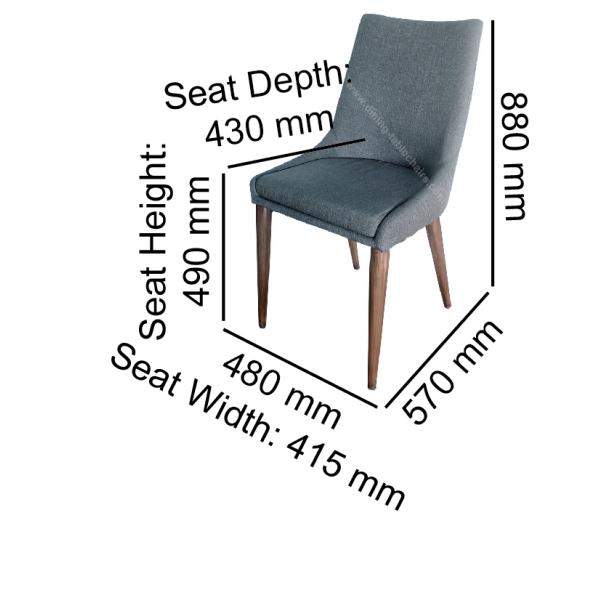 Living Room Fabric Upholstered Dining Chairs , Wood Grain Chair Scratch Proof