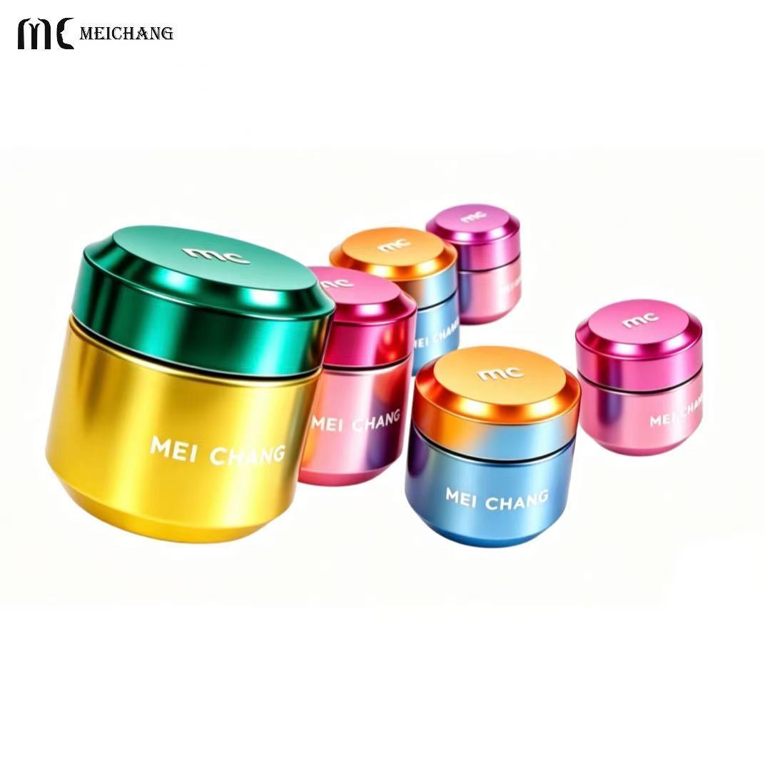 5G 10G 15G 30G 50G Custom PCR Electroplated double layer Cream Jar Dopamine Color Cosmetic Packaging for Skincare Brands(MC-P-556)