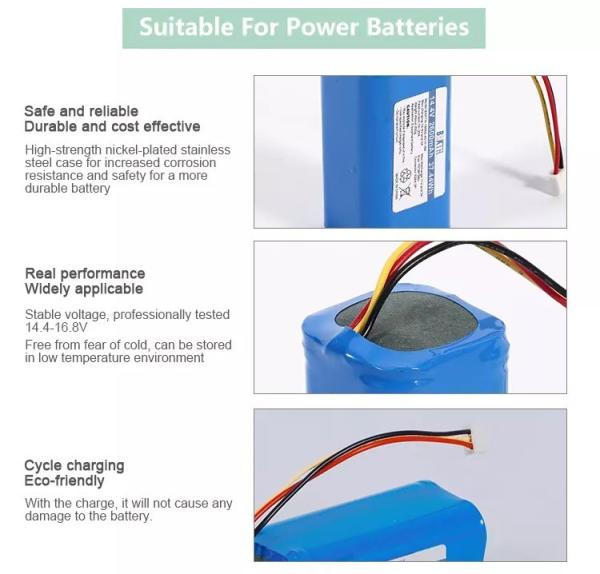18650 4S1P 14.8v 2600mAh 100% de haute qualité personnalisé 18650 batterie au lithium-ion pour robot sous vide